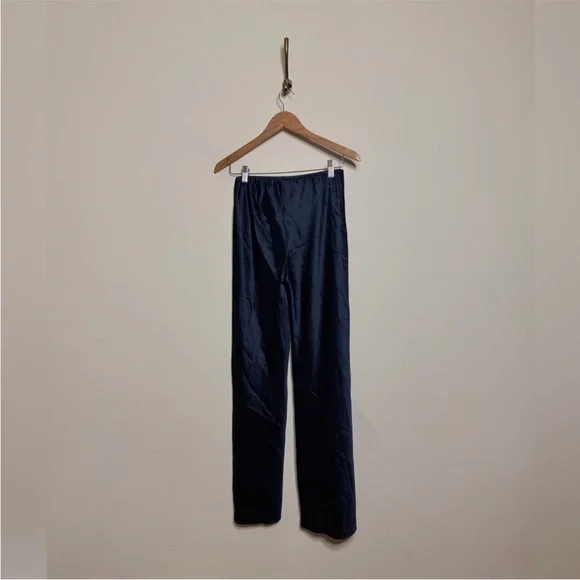 Reformation Gale Satin Mid Rise Bias Pant in Midnight - Picture 7 of 8